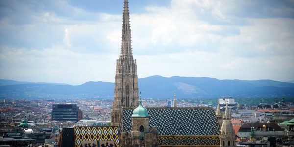 Views from the Sofitel Hotel top floor over looking the whole of Vienna3